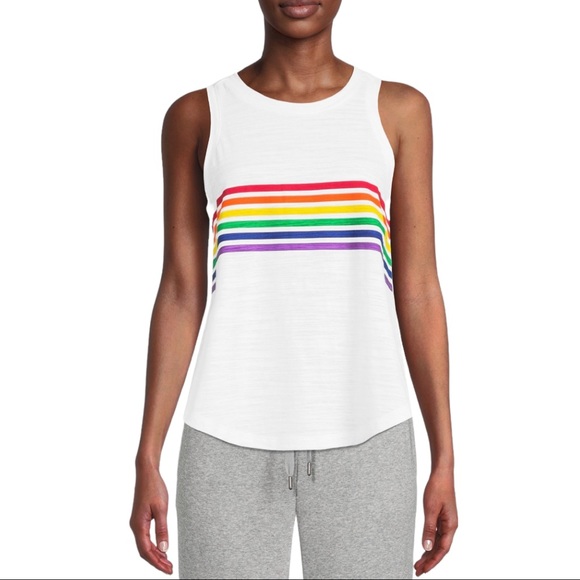 Secret Treasures size small white & rainbow tank & large rainbow shorts set NWT - Picture 13 of 16